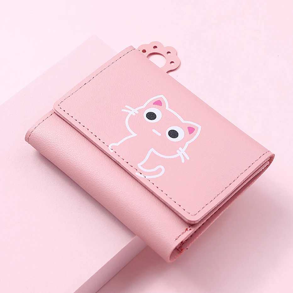 Womens Cute Wallet Womens Mini Short PU Leather Wallet Womens Card Clip Money Bag Creative FAshion Wallet Gift Z250411