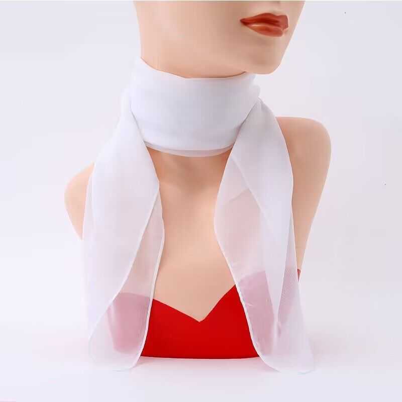 Solid color chiffon versatile short small square warm silk neck spring and autumn womens protection go scarf designers