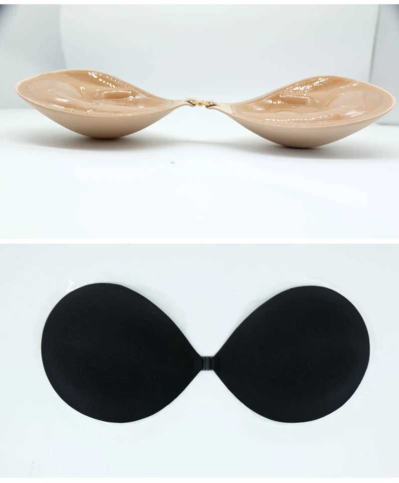 Sexy Self Adhesive Invisible Bra Buckle No Shoulder Strap Silicone Chest Stickers Women Gathering Push Up Bra for Night DressXJ241024