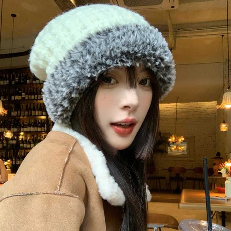 2024 New Autumn Winter Fashion Fur Hat Fur Hat Mongolian Hat Fur Hat Brushless Plush Fluffy Ski Hat X24102311