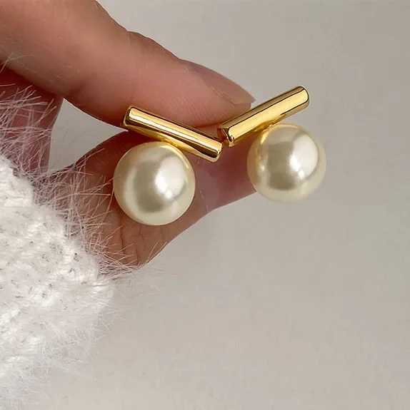 PONYKISS S925 Sterling Silver Needle Geometric Bead Stud Earrings for Women Classic Fashion Jewelry Minimalist AccessoriesX241023