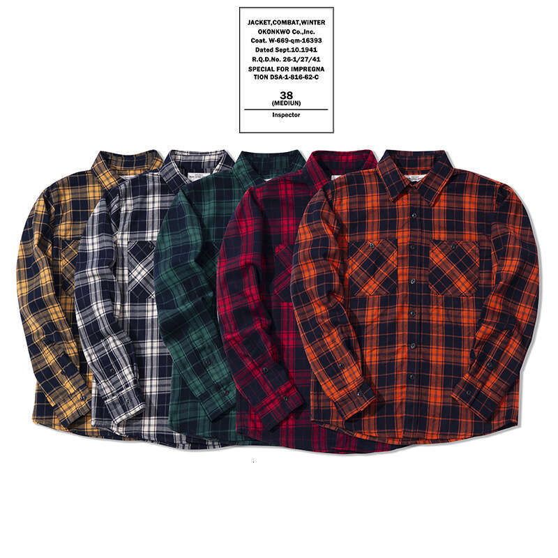 Autumn Winter New Style Top Casual Heavy Thick Plaid Shirt AMEKI Long Sleeve Men's Overalls Outdoor Trekking Climbing Clothing