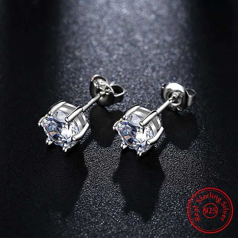 Real 925 Sterling Silver Womans High Quality Fashion Jewelry Crystal Zircon Stud Earrings XY0226X241023