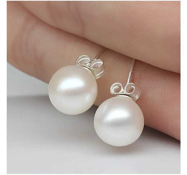 Lekani 925 Sterling Silver 6.5mm Freshwater Cultured Pearl Button Ball Stud Earrings For Women As Best Gifts JewelryX241023