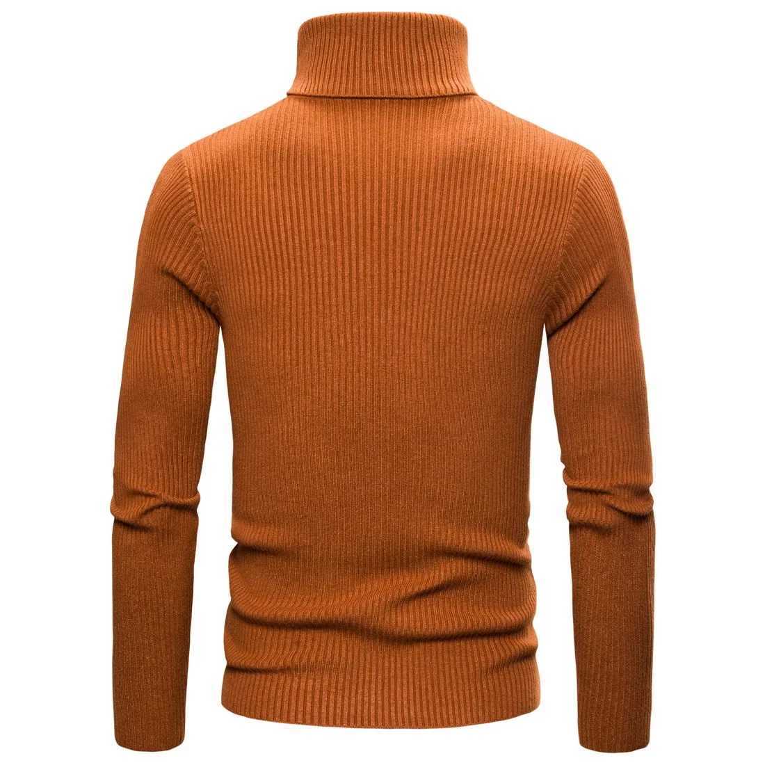 Autumn Winter New Mens Turtleneck Sweater Male Version Casual All-match Long Sleeved Stripes Knitted Sweater Pullover LX241024