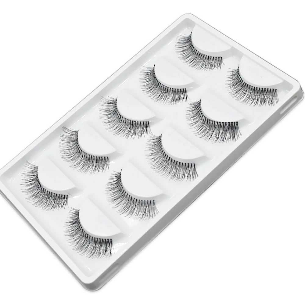 5 pairs/batch of natural Sparse Cross Eye Lashes Extension makeup long holiday eyelashes Mink personal eyelashesW241024