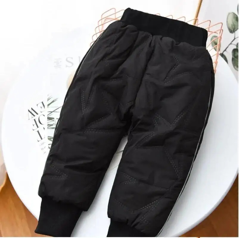 Baby boys and girls thick cotton ski pants winter four layer paddle warm Trouser children waterproof Plus velvet outdoor pants 241024