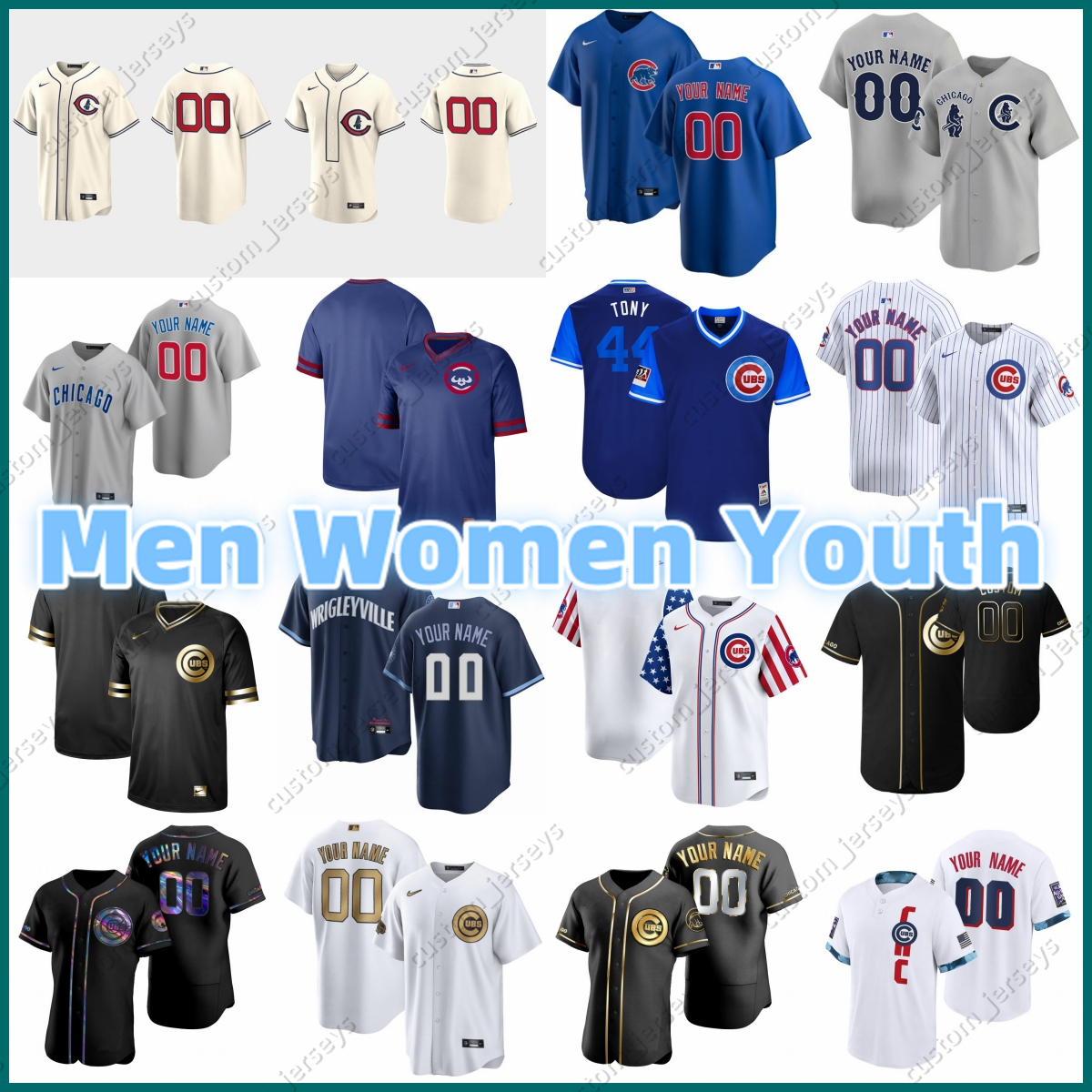 NFL Custom Cubs Baseball Jersey 7 Dansby Swanson 24 Cody Belger 27 Seiya Suzuki 2 Nico Hoerner 8 Ian Happ 23 Ryne Sandberg 72 Javier Assad 52 Pete Crow-Armstrong