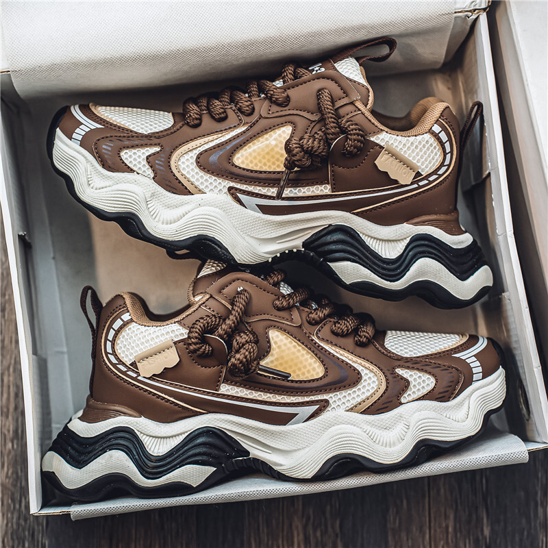 Men's trendy brand new height increasing breathable casual sports internet famous dad shoes