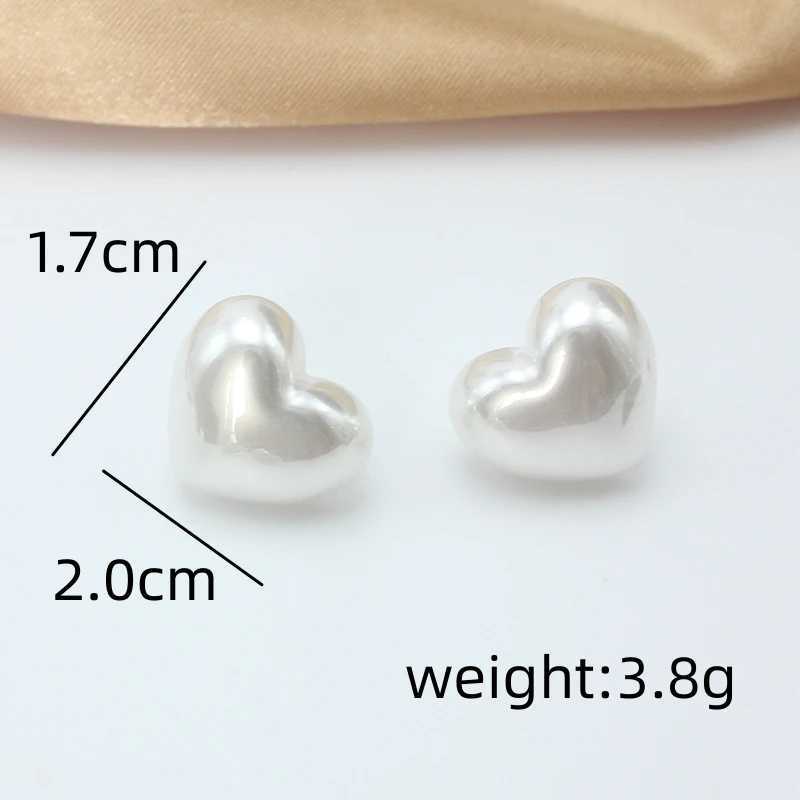 20*17mm Big Heart Imitation Shell Stud Earring for Women Simple High Quality Jewelry Wedding Christmas Day Girl Gift BrincosX241023