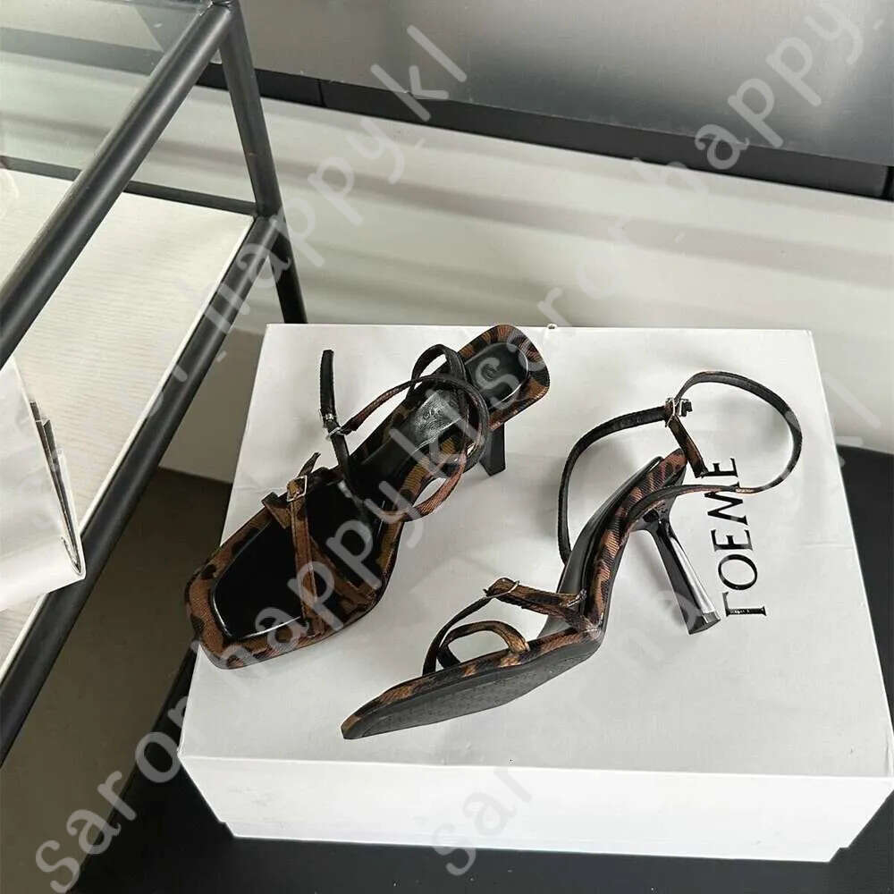 Designer Shoes 2024 Free Shipping Summer New Cross Strap Open Square Toe Minimalist Temperament High-Heeled Sandals For Women Size 244
