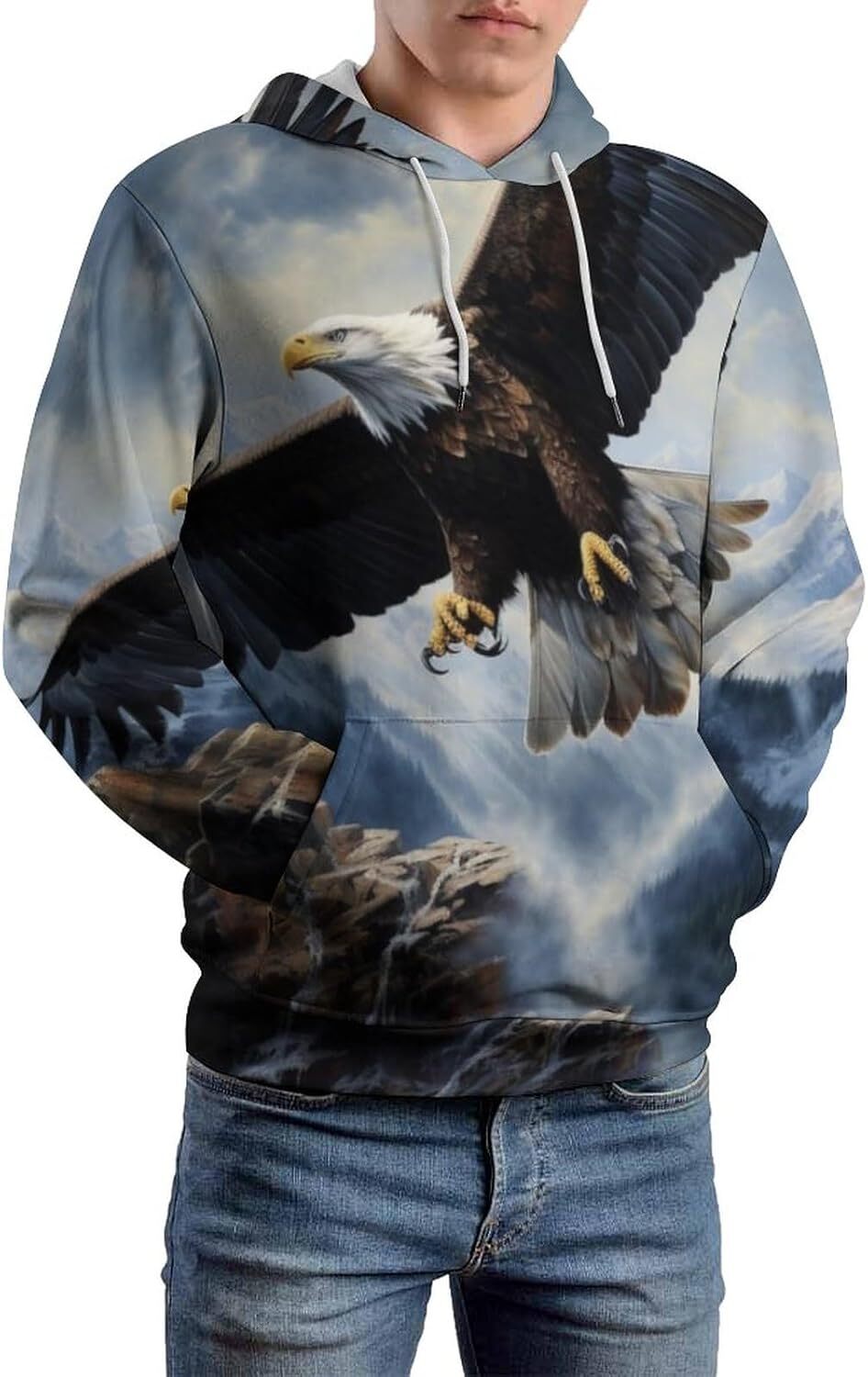 Hoodie for Mens Womens 3D Print Animal Hooded Sweatshirt Eagle Pullover Hoodies for Men Women Graphic Hoodies sweatshirt Pullover Long Sleeve Fashion 