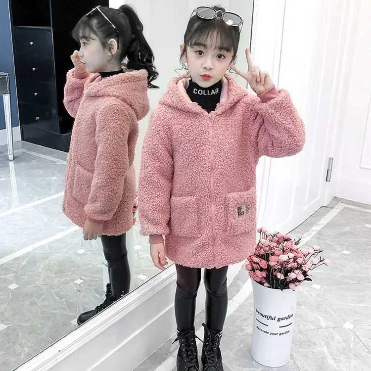Girls Spring Autumn and Winter Jackets Thin Long 2021 Korean Edition Cashmere Down Jackets for Children W241023