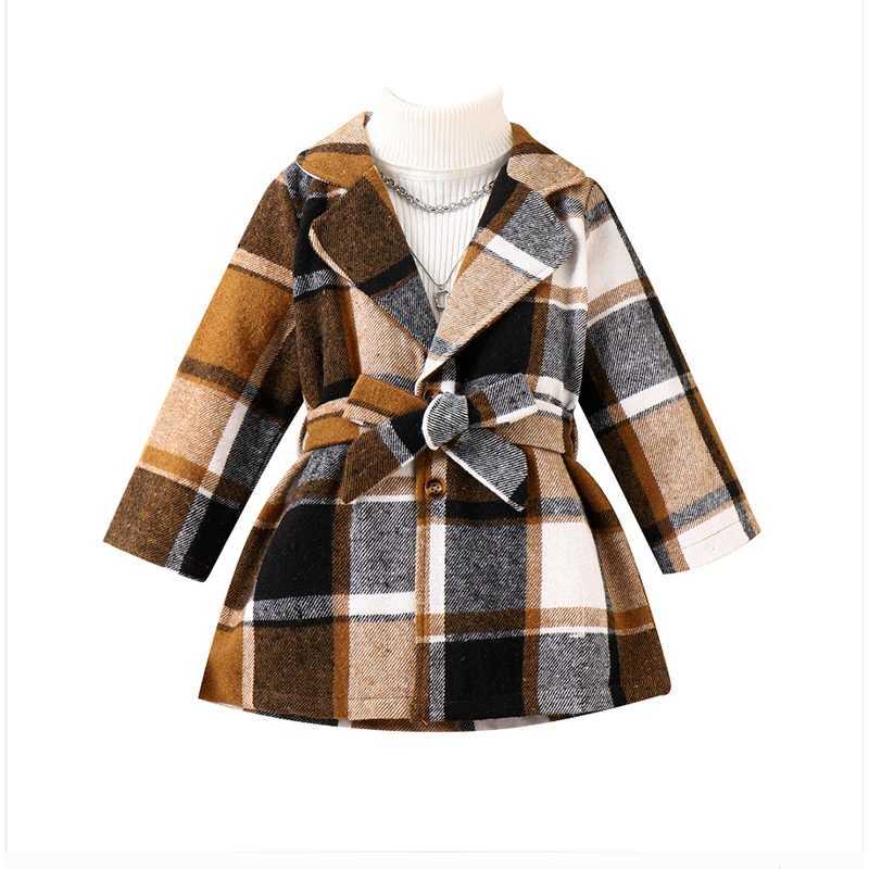 FOCUSNORM autumn and winter childrens wool jacket long sleeved lapel button plain weave work jacket W241023