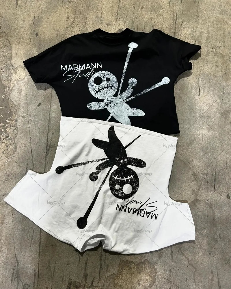 Y2K Harajuku letter printed casual loose T-shirt for men American street hip-hop retro fashion version oversized top-level womens clothing 241024