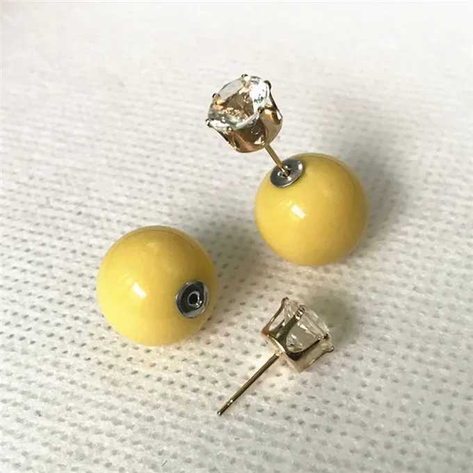 New Sales Genuine Brand Designed Trendy Cute Charm Double Simulated Pearl Ball Stud Earrings Jewelry AccessoriesX241023