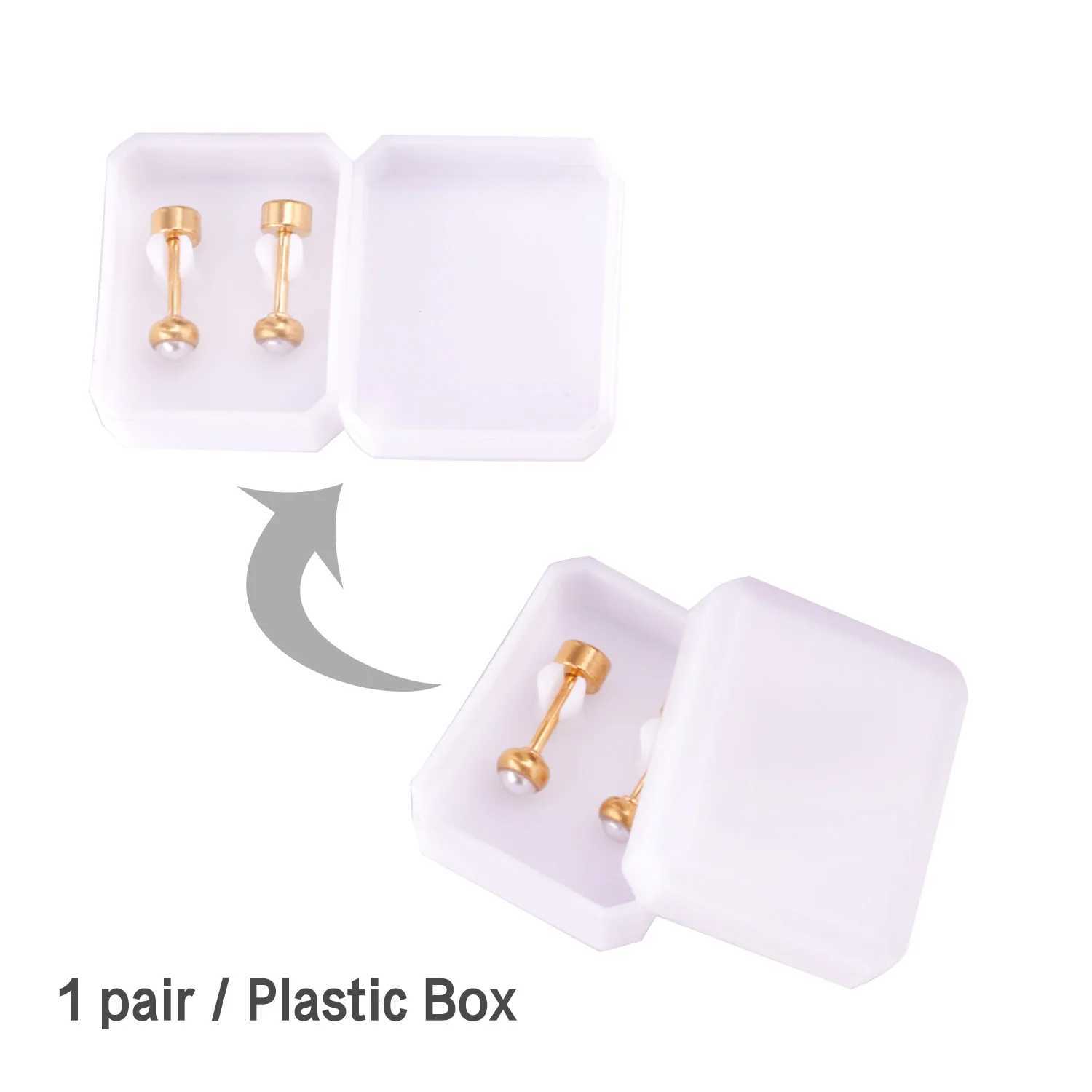 Luxury Tren imitation pearl earrings womens stainless steel screw back stud earrings geometric wedding jewelry gifts W241023