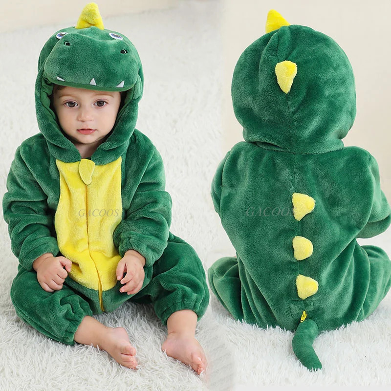 Preschool boy Onesies baby girl Kigurumi sleepwear dragon unicorn cow animal role-playing costume winter plush jumpsuit 1 to 2 3 4 years 241024