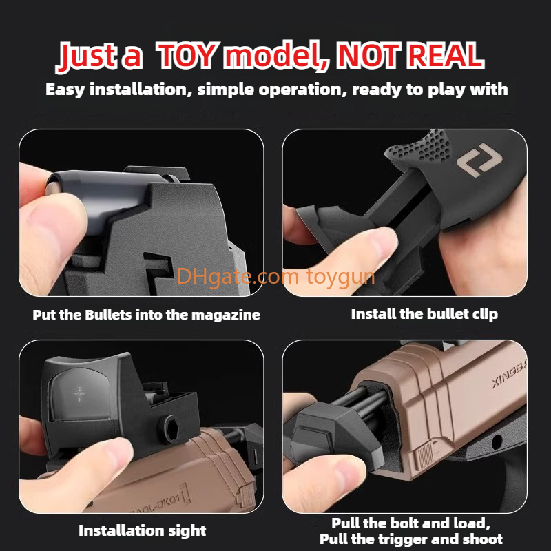 1:2.1 Soft Bullet Shell Ejection Manual Continuous Firing Blaster Foam Dart Look Real Gun Model Toy Kid Outdoor Game Prop Birthday Gift