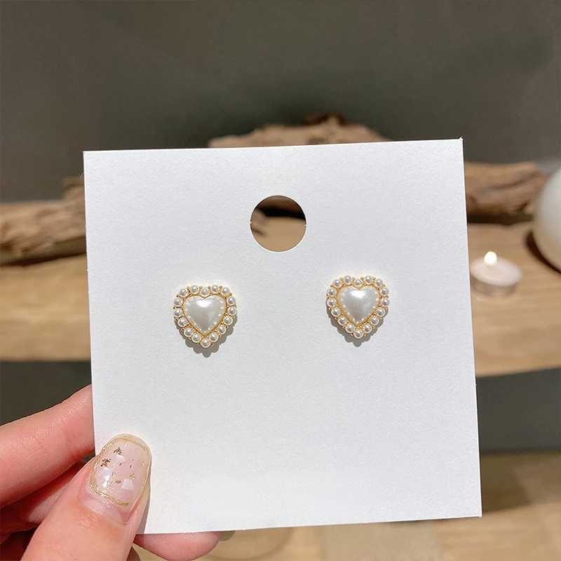 French Romantic Sweet Pearl Heart-shaped Earrings Korea Elegant Simple Accessories Party Exquisite Jewelry For Woman Girls GiftX241023
