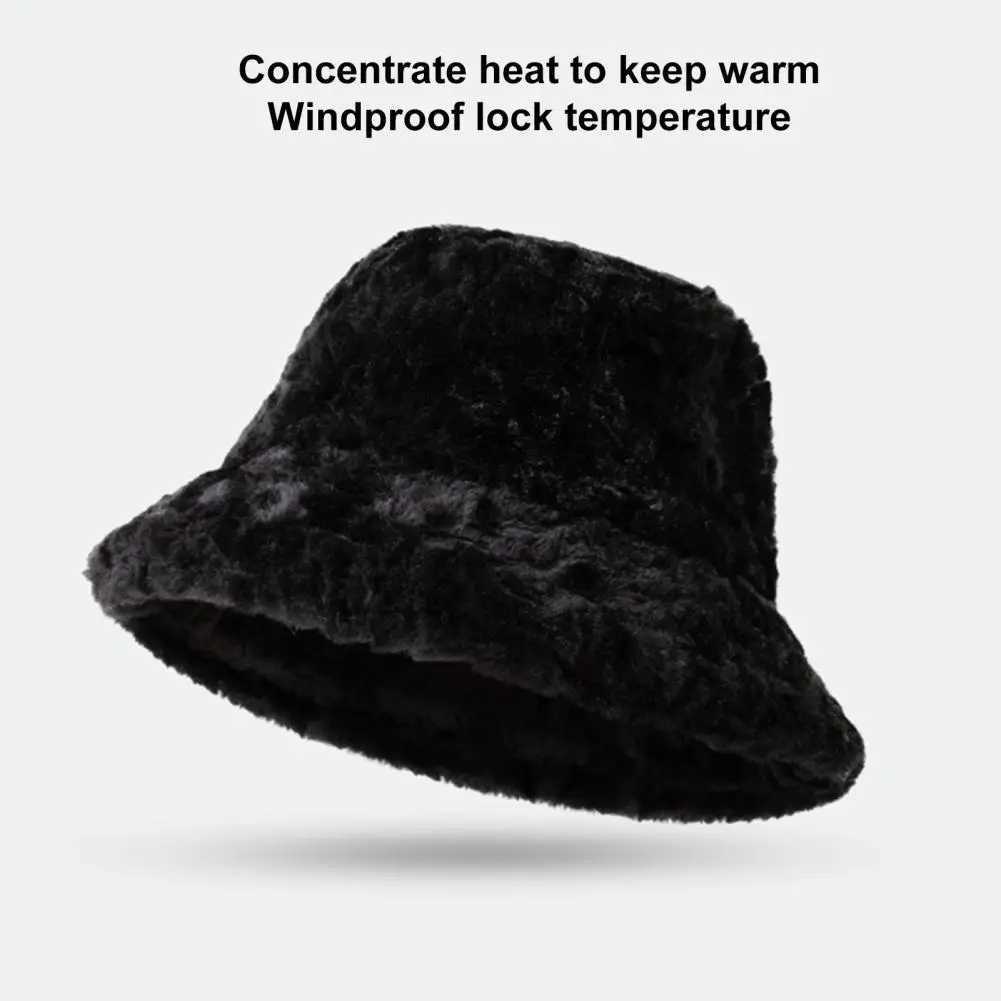 Fishermans hat Warm fishermans hat Wen style winter hat plush windproof womens fishermans hat wide and cold suitable for extra use X241023