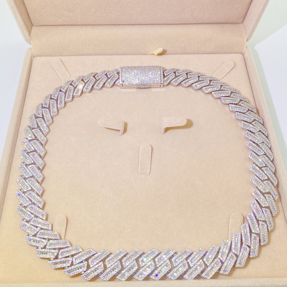 dia necklace designer jewelry iced out sier Necklace Full Iced Out Hiphop Chain Pass The Dia Test chains for men cuban k moissanite chain