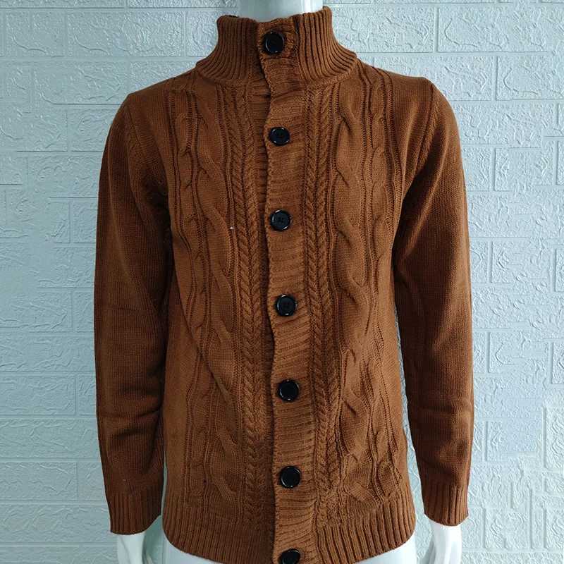 Europe and The United States Mens Business Outdoor Knitwear New Hot Selling Stand Collar Cardigan Sweater Casual Woolen Coat LX241024