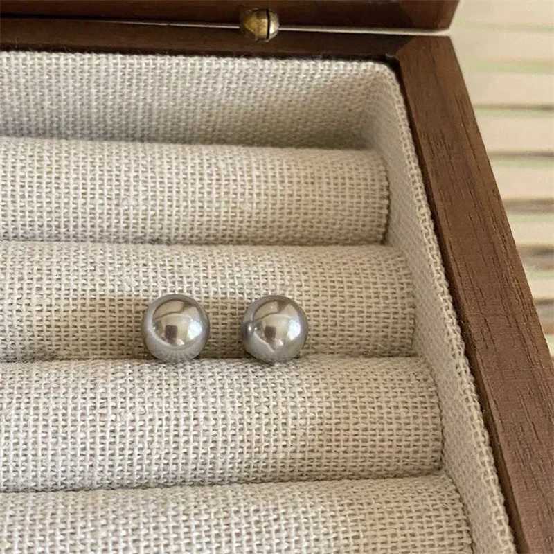 New French Minimalist Grey Imitation Pearl Stud Earrings 2023 Fashion Jewelry Daily Wear Accessories for Girls Womens PartyX241023