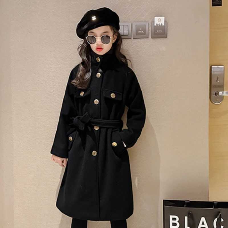 Womens wool coat jacket windproof jacket 2023 simple warm thick winter cotton Par Plus size childrens clothing W241023