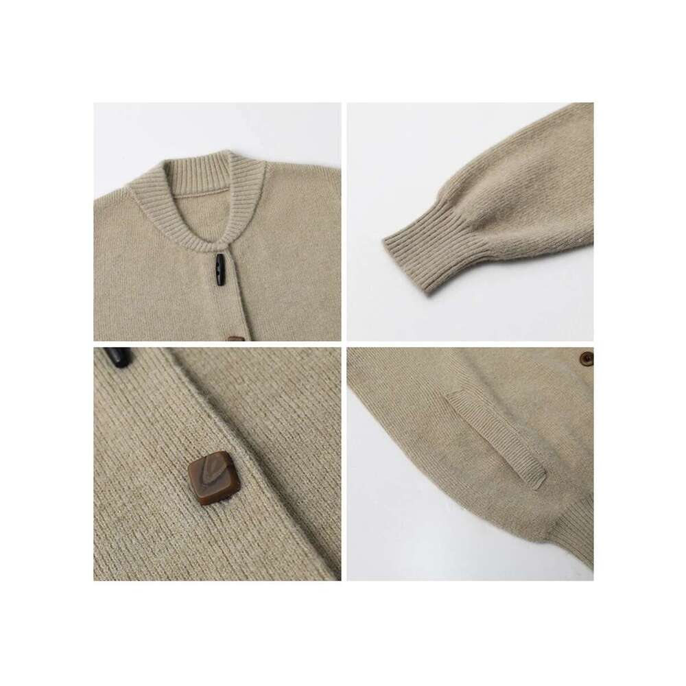 CHIC VEN Women Cardigan Solid Loose New Lazy Contrasting Button Female Sweater Woman Knitted Jumpers Spring Autumn 2024