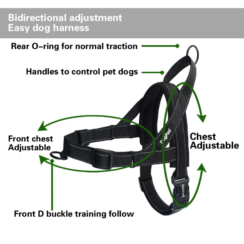 Dog Collars Harness Easy on And Off Adjustable Medium Large Dogs Reflective No Pull Training Vest for Pet Dogs Walking Harness