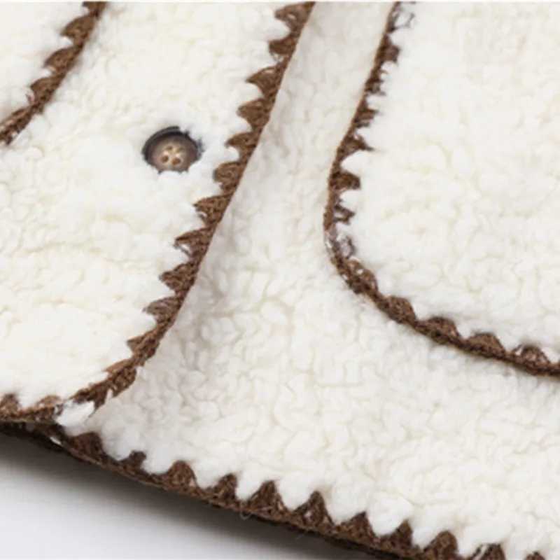 Girls Fashion Coat Winter Baby Long Sleeve Lambswool Jacket Warm Childrens Snow Coat Childrens Coat 1-7T W241023