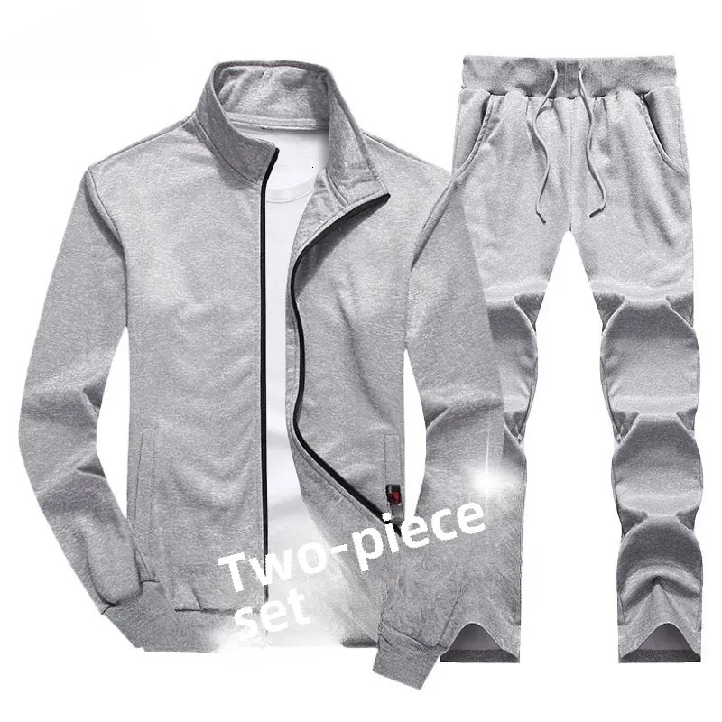 Middle aged and elderly mens autumn/winter 2-piece fashion cardigan casual sportswear versatile simple business mens clothing 241024