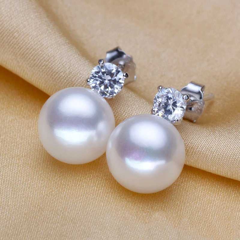Hot Sale Pearl Stud Earrings AAAA Natural Freshwater Pearl 925 Sterling Silver Earrings For Women Fashion Korea Jewelry GiftsX241023