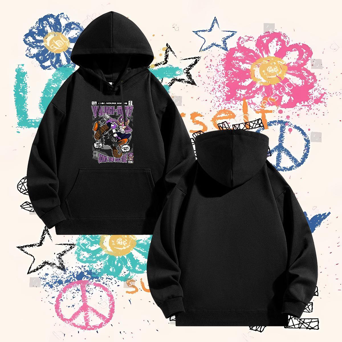 Fashion Design Hoodie for Men Breathable Long Sleeve TOP Quality Mens Hoodie Floral Print Tops Pullover Hoodie Street Wear Thick Plush