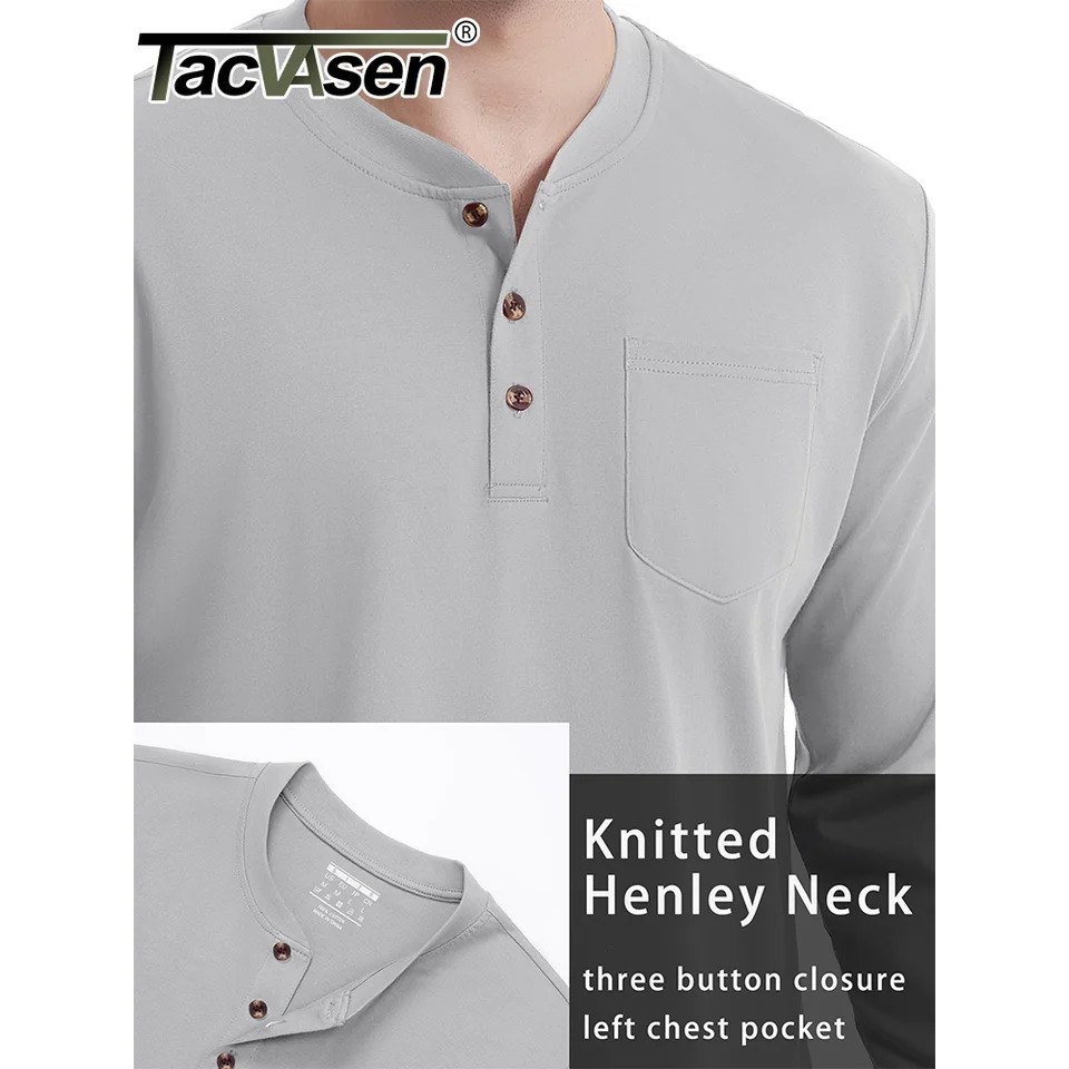 Takwasen high-quality cotton Henry T-shirt mens Henry collar long sleeved shirt spring and autumn casual shirt floral top mens T-shirt 241024