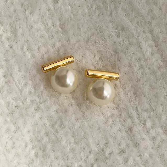 PONYKISS S925 Sterling Silver Needle Geometric Bead Stud Earrings for Women Classic Fashion Jewelry Minimalist AccessoriesX241023