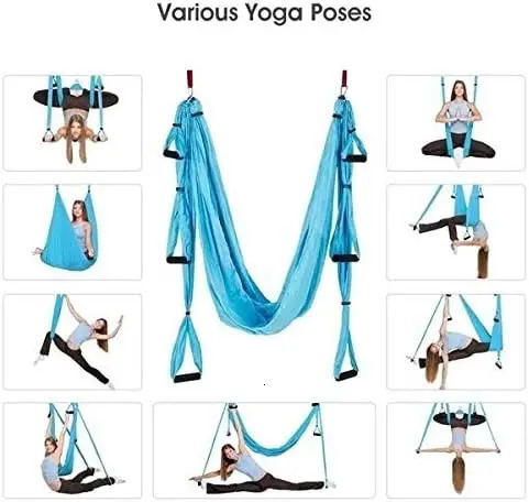 15 Color 6 Handles Antigravity Aerial Yoga Hammock Set Multifunction Belt Flying Inversion Tool with Carry Bag 241024