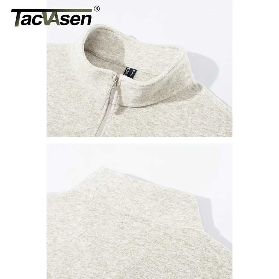 TACVASEN 1/4 Zipper Collar Spring Fleece Sweaters Mens Warm Sweatshirts Breathable Casual Sports Hiking Turtleneck Pullover Tops LX241024