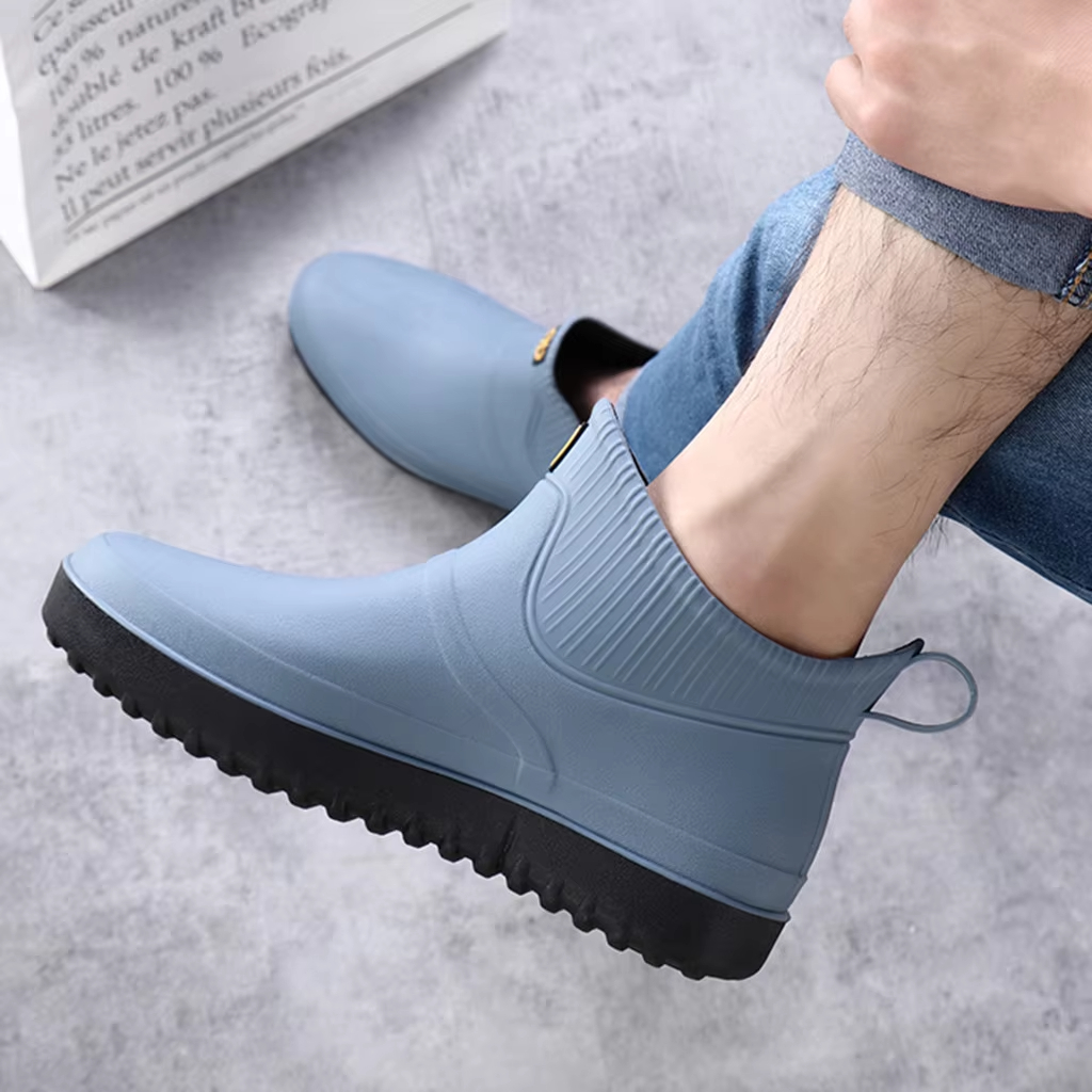 Women Low Rain Sole Galoshes Fishing Short Gumboots Rubber Rainboots Man Garden Boots Booties