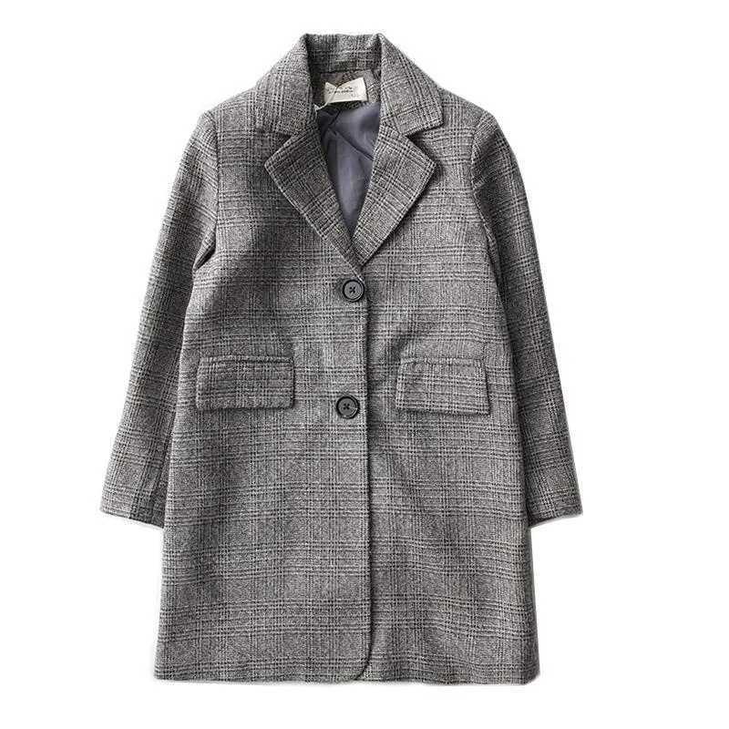 Mens wool coat jacket windproof jacket 2024 long warm thick autumn and winter cotton school childrens clothing W241023