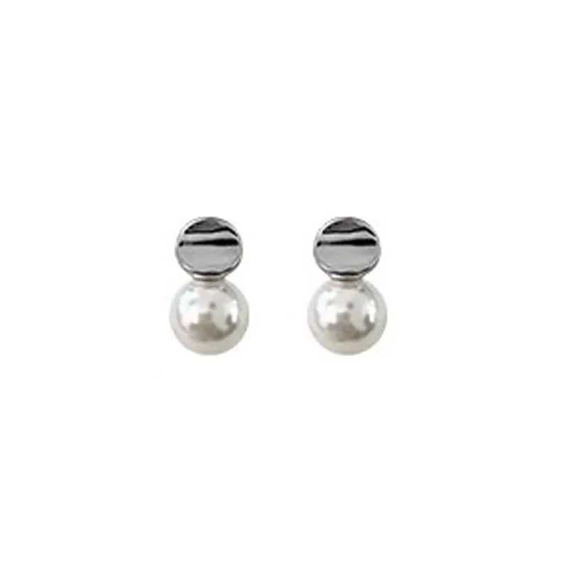 PONYKISS 925 Silver Needle Bead Pearl Round Stud Earrings for Women Classic Fashion Jewelry Minimalist Geometric AccessoriesX241023