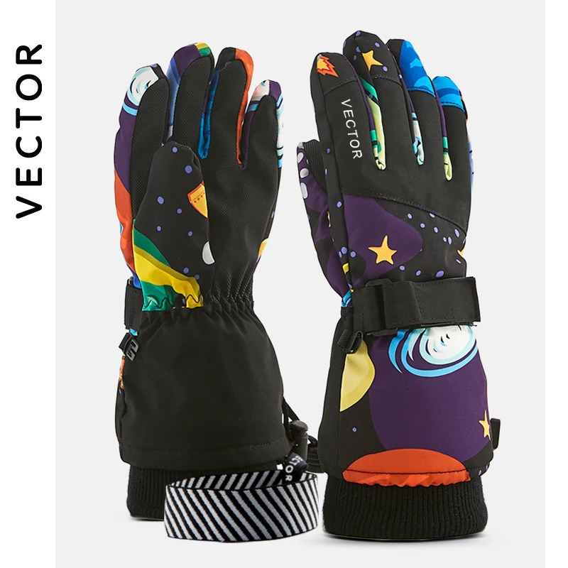 Girls Boys Waterproof Warm Gloves Winter Professional Ski Snow Kids Windproof Skiing Snowboard Riding 241024