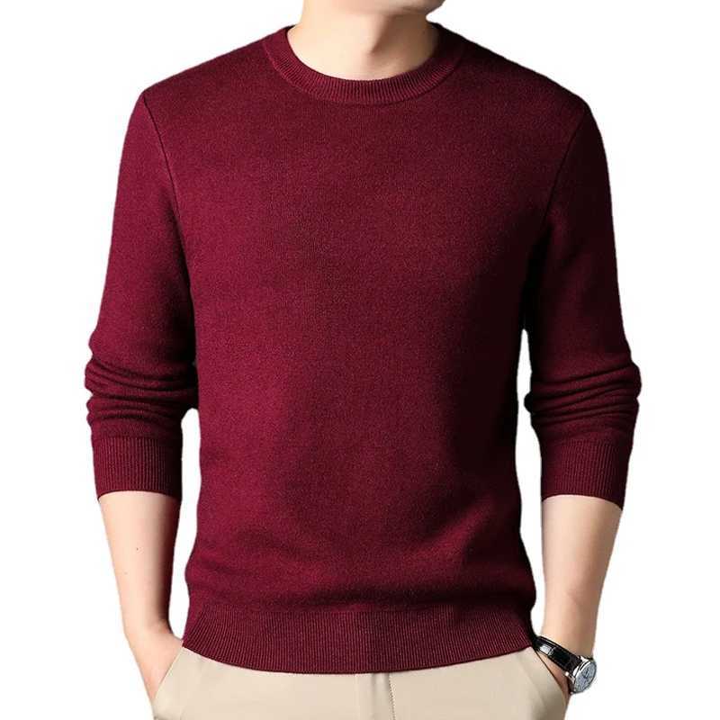 Mens Winter Solid Color Knitted Sweater Casual Comfortable Tops Vintage Sweatshirts Loose Basic Round Neck Autum Sweatwear LX241024