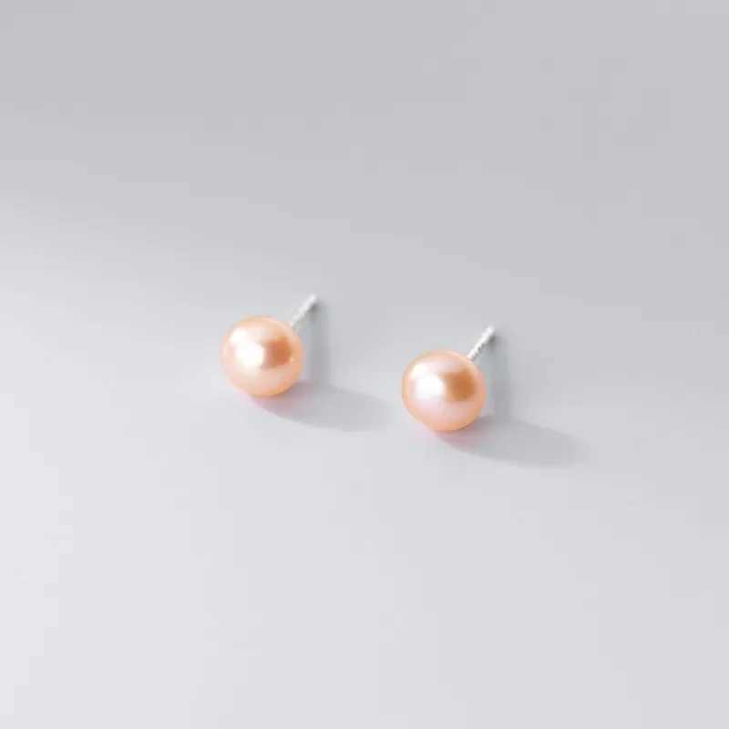 INZATT INS Hot Real 925 sterling silver 4/6/8MM freshwater pearl earrings for womens exquisite jewelry mini accessories W241023