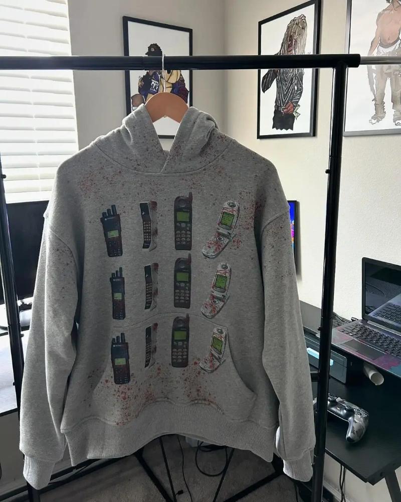 Women's Hoodies Harajuku Beiri Bloody Service Phone Women Streetwear Oversized Hoodie Top Sweatshirt Casual Tracksuit Men Clothing