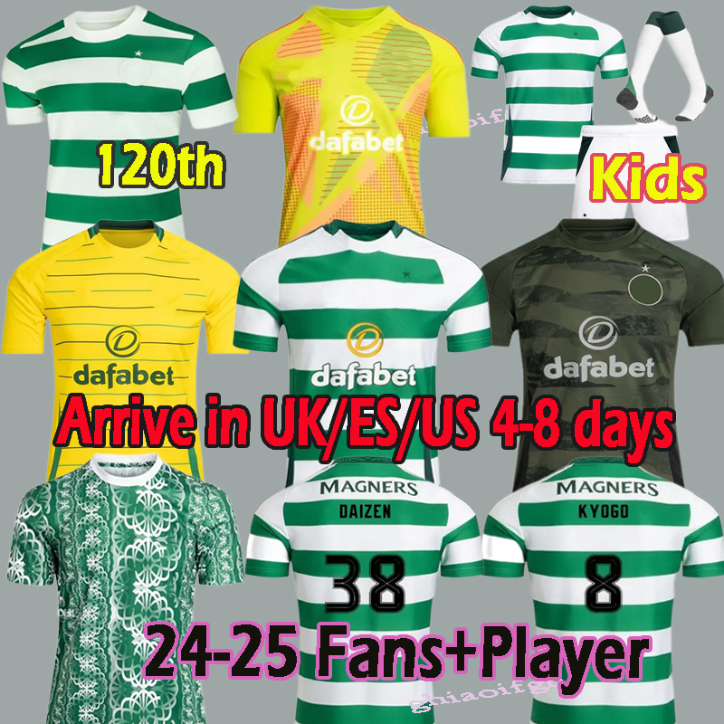 24 25 Celtic Soccer Jerseys KYOGO O RILEY REO TURNBULL PALMA DAIZEN Carter-Vickers McGregor STARFELT 120th cElTiCfc Men Kids Kits Fans Player Retro Football Shirt