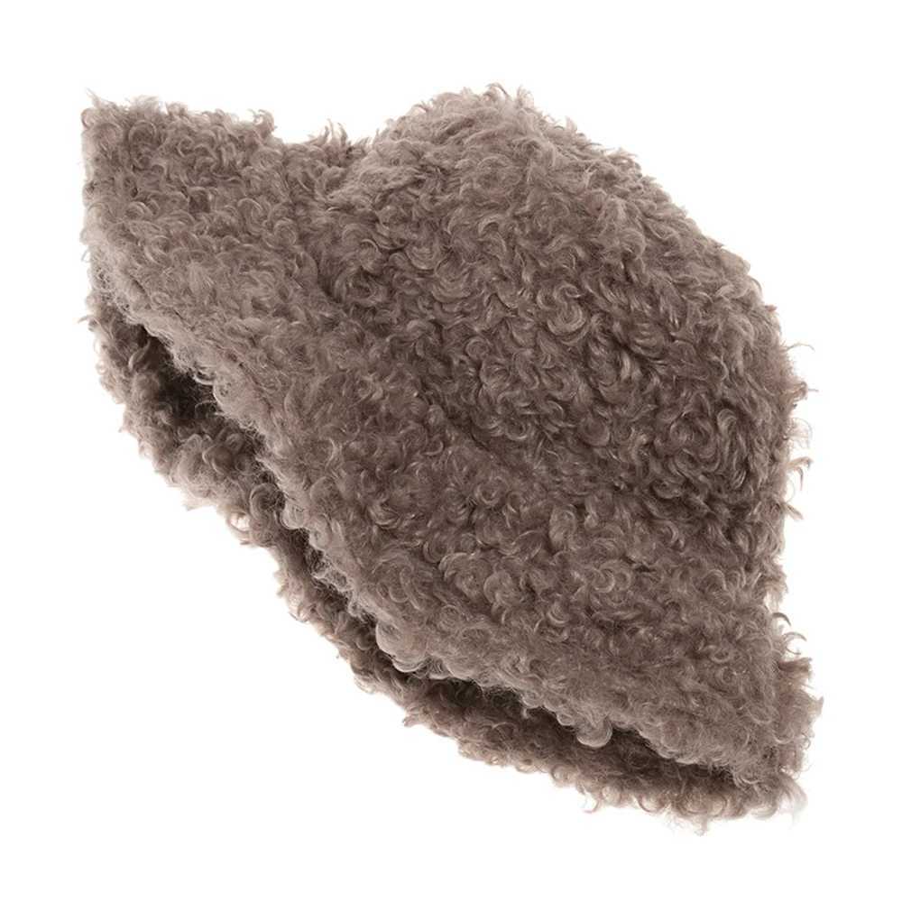 Winter Warm Wool Bucket Hat Mens Windproof Panama Hat Thick Plush Fishermans Hat Brown Beige Text Hat Bob Hme X241023