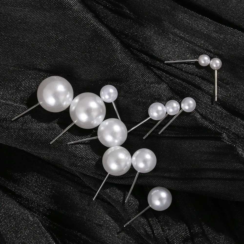 5 pairs of elegant pearl earrings Korean small round pearl earrings suitable for women simple wedding party jewelry 4/5/6/8/10/12mm W241023