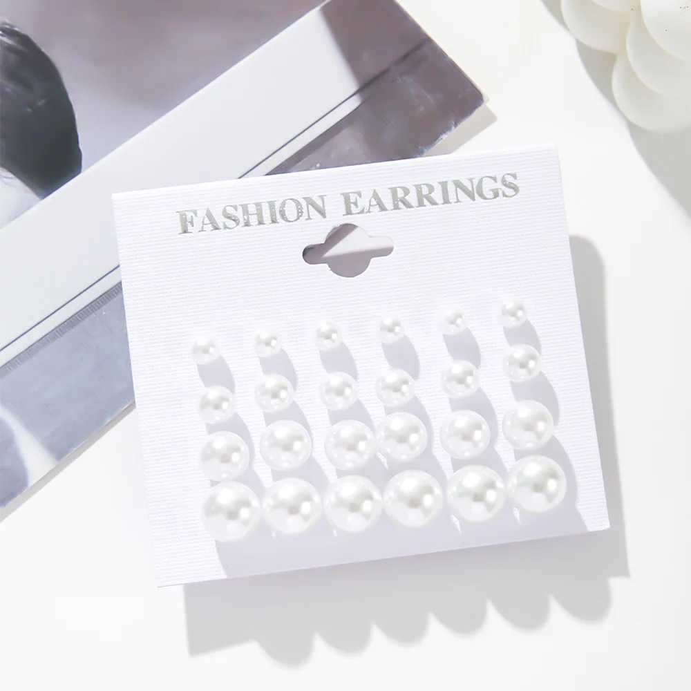 New Fashion White Simulated Pearl Earring Set Suitable for Women Jewelry on Earrings Earnail Earring Set Bijouteria Brincos Bijoux Wedding W241023